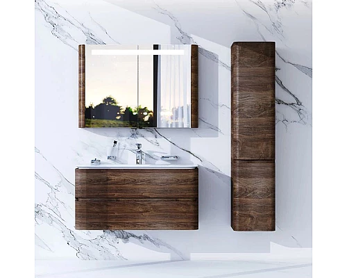 Заказать Зеркальный шкаф 100х70 см орех Am.Pm Sensation M30MCX1001NF в магазине сантехники Santeh-Crystal.ru