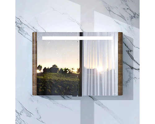 Заказать Зеркальный шкаф 100х70 см орех Am.Pm Sensation M30MCX1001NF в магазине сантехники Santeh-Crystal.ru