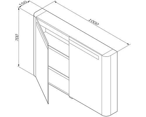 Заказать Зеркальный шкаф 100х70 см орех Am.Pm Sensation M30MCX1001NF в магазине сантехники Santeh-Crystal.ru