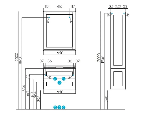 Заказать Зеркало 65х80,3 см дуб бежевый Акватон Леон 1A187102LBPR0 в магазине сантехники Santeh-Crystal.ru