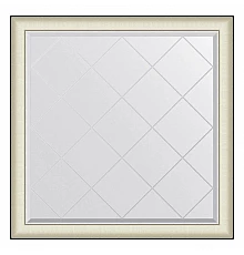 Зеркало 104х104 см белая кожа с хромом Evoform Exclusive-G BY 4575