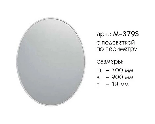 Заказать Зеркало 70х90 см графит матовый Caprigo Контур М-379S-L810 в магазине сантехники Santeh-Crystal.ru