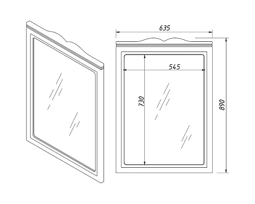 Заказать Зеркало 63,5х89 см керамик Caprigo Marsel 33830-L812 в магазине сантехники Santeh-Crystal.ru