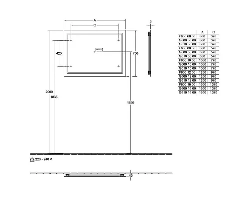Заказать Зеркало 100х75 см Villeroy & Boch Finion F6001000 в магазине сантехники Santeh-Crystal.ru