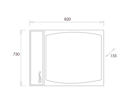 Купить Зеркальный шкаф 82х73 см белый глянец L Onika Вальс 208508 в магазине сантехники Santeh-Crystal.ru