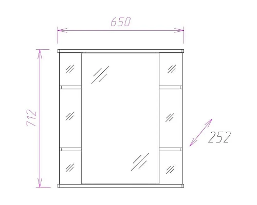 Заказать Зеркальный шкаф 65х71,2 см белый глянец R Onika Глория 206507 в магазине сантехники Santeh-Crystal.ru