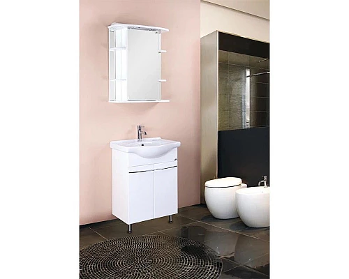 Заказать Зеркальный шкаф 65х71,2 см белый глянец R Onika Глория 206507 в магазине сантехники Santeh-Crystal.ru