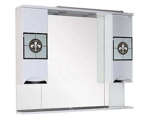 Купить Зеркальный шкаф 105х85 см белый глянец Onika Флорена 210502 в магазине сантехники Santeh-Crystal.ru