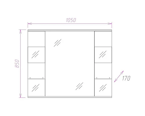 Купить Зеркальный шкаф 105х85 см белый глянец Onika Флорена 210502 в магазине сантехники Santeh-Crystal.ru