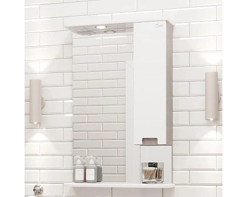 Купить Зеркальный шкаф 58х86 см белый глянец R Onika Харпер 205849 в магазине сантехники Santeh-Crystal.ru