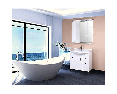 Заказать Зеркальный шкаф 80,8х85 см белый глянец L Onika Эльбрус 208021 в магазине сантехники Santeh-Crystal.ru