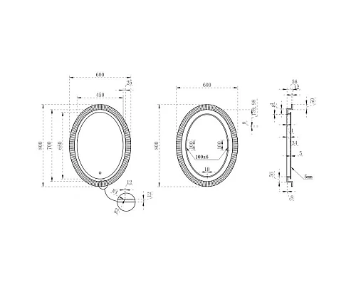 Купить Зеркало 60х80 см голубой Abber Stein AS6601Blau в магазине сантехники Santeh-Crystal.ru