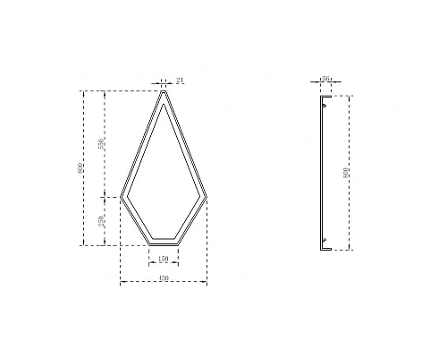 Купить Зеркало 45х80 см коричневый Abber Stein AS6611BR в магазине сантехники Santeh-Crystal.ru
