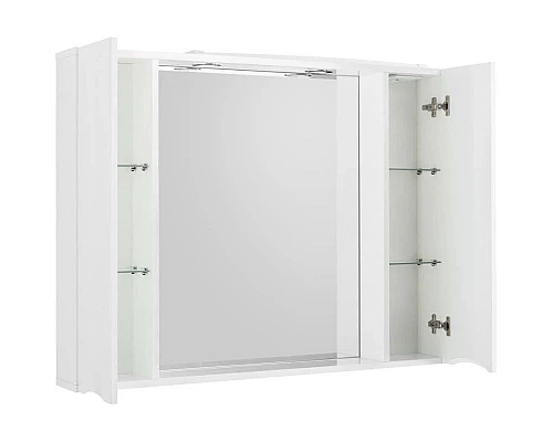 Приобрести Зеркальный шкаф 100х75 см Bianco Lucido BelBagno Marino MARINO-SPC-1000/750-2A-BL-P в магазине сантехники Santeh-Crystal.ru