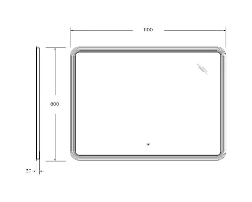Купить Зеркало 110х80см Cezares Duet CZR-SPC-DUET-1100-800-LED-TCH в магазине сантехники Santeh-Crystal.ru