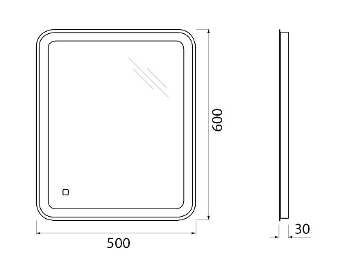 Купить Зеркало 50х60 см BelBagno Marino SPC-MAR-500-600-LED-TCH в магазине сантехники Santeh-Crystal.ru