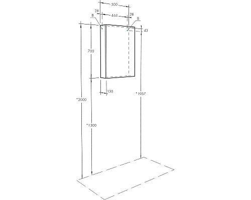 Купить Зеркальный шкаф 50х70 см белый глянец L/R Акватон Асти 1A263302AX010 в магазине сантехники Santeh-Crystal.ru