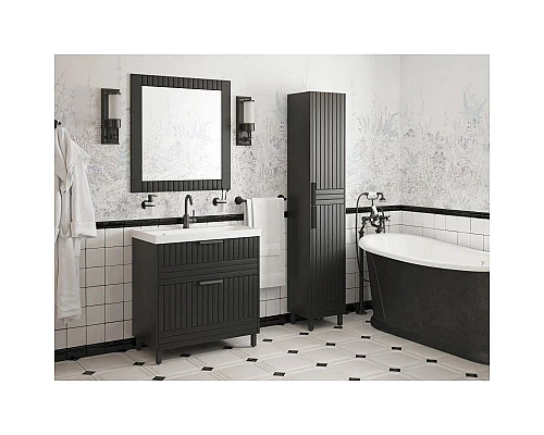 Купить Зеркало 80х85 см графит матовый Corozo Терра SD-00001327 в магазине сантехники Santeh-Crystal.ru