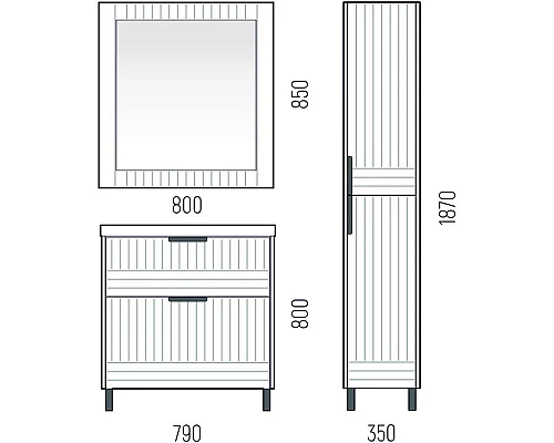 Купить Зеркало 80х85 см графит матовый Corozo Терра SD-00001327 в магазине сантехники Santeh-Crystal.ru