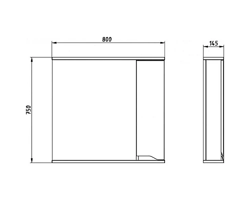 Приобрести Зеркальный шкаф 80х75 см белый R ASB-Mebel Бари в магазине сантехники Santeh-Crystal.ru
