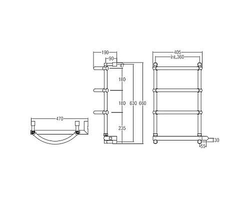 Заказать Полотенцесушитель электрический Margaroli Luna 532-4 BOX бронза в магазине сантехники Santeh-Crystal.ru