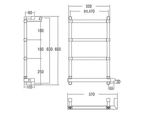 Заказать Полотенцесушитель электрический Margaroli Sole 542/470 бронза в магазине сантехники Santeh-Crystal.ru