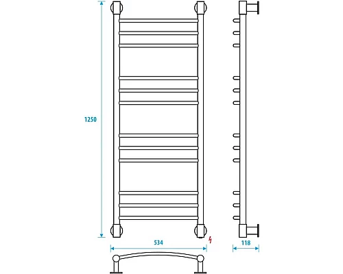 Приобрести Полотенцесушитель электрический 1250x500 Energy Ergo2 EETR0ERGO21255R903M в магазине сантехники Santeh-Crystal.ru