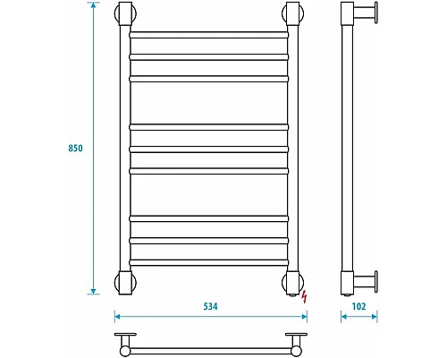 Приобрести Полотенцесушитель электрический 850x500 Energy Ergo2 P EETRERGO2P8550R903M в магазине сантехники Santeh-Crystal.ru