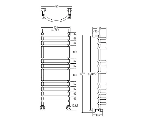 Приобрести Полотенцесушитель водяной Margaroli Luna 434-11 золото в магазине сантехники Santeh-Crystal.ru