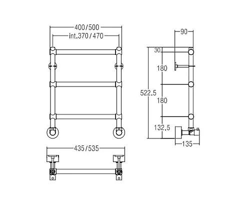 Приобрести Полотенцесушитель водяной Margaroli Sole 440/470 золото в магазине сантехники Santeh-Crystal.ru
