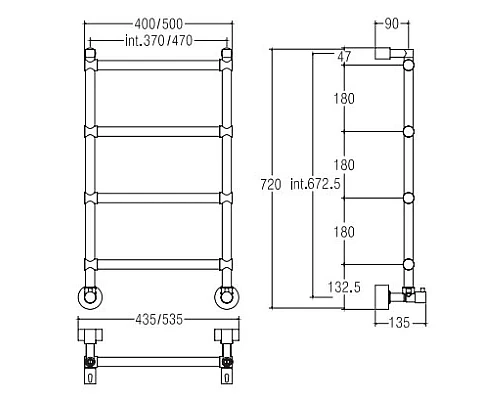 Приобрести Полотенцесушитель водяной Margaroli Sole 442/470 бронза в магазине сантехники Santeh-Crystal.ru