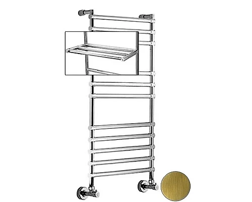 Купить Полотенцесушитель водяной с полкой Margaroli Sole 464/470-11 бронза в магазине сантехники Santeh-Crystal.ru