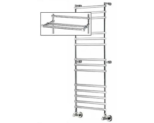 Приобрести Полотенцесушитель водяной с полкой Margaroli Sole 464/470-14 хром в магазине сантехники Santeh-Crystal.ru