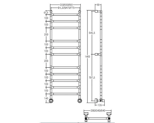 Приобрести Полотенцесушитель водяной Margaroli Sereno 484/475-11 хром в магазине сантехники Santeh-Crystal.ru