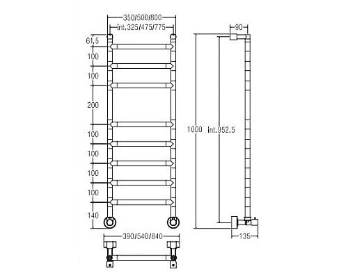 Приобрести Полотенцесушитель водяной Margaroli Sereno 484/775-8 бронза в магазине сантехники Santeh-Crystal.ru