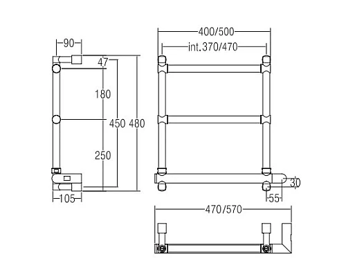 Приобрести Полотенцесушитель электрический Margaroli Sole 542/3 хром в магазине сантехники Santeh-Crystal.ru
