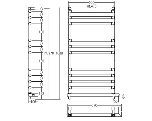 Заказать Полотенцесушитель электрический Margaroli Sole 564-11 бронза 5644711OBNB в магазине сантехники Santeh-Crystal.ru