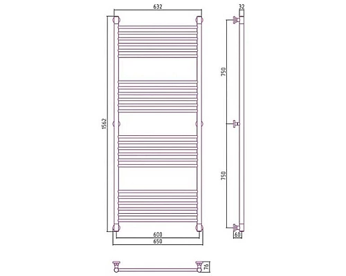 Купить Полотенцесушитель водяной 1500х600 золотой матовый Сунержа Богема+ 032-0220-1560 в магазине сантехники Santeh-Crystal.ru