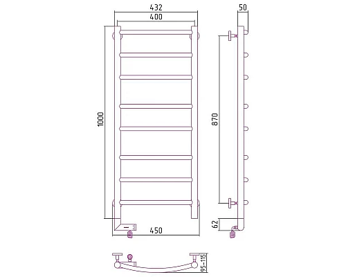 Приобрести Полотенцесушитель электрический 1000х400 сатин МЭМ левый Сунержа Галант 2.0 071-5200-1040 в магазине сантехники Santeh-Crystal.ru