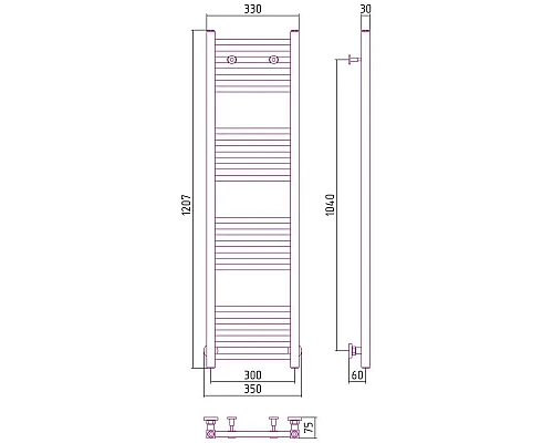 Заказать Полотенцесушитель водяной 1200х300 золотой Сунержа Модус 03-0250-1230 в магазине сантехники Santeh-Crystal.ru