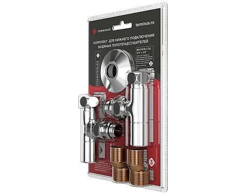 Купить Вентиль запорный угловой пара 1/2 нар.р. - 3/4 н/г Terminus 4670030723666 в магазине сантехники Santeh-Crystal.ru