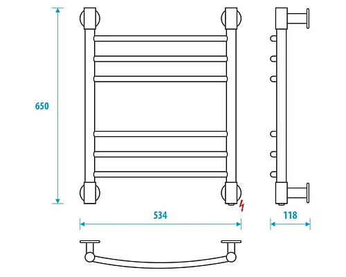 Приобрести Полотенцесушитель электрический 650x500 Energy Ergo2 EETR0ERGO26550R905M в магазине сантехники Santeh-Crystal.ru