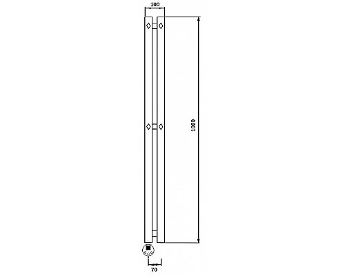 Купить Полотенцесушитель электрический 1070х100 ТЭН левый Secado Сандриго 2К 4673739250525 в магазине сантехники Santeh-Crystal.ru