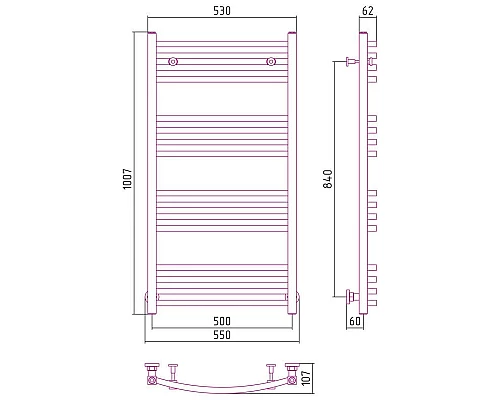 Заказать Полотенцесушитель водяной 1000х500 золотой матовый Сунержа Аркус 032-0251-1050 в магазине сантехники Santeh-Crystal.ru