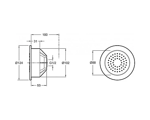 Купить Душевая форсунка Jacob Delafon WaterTile E8014-CP в магазине сантехники Santeh-Crystal.ru