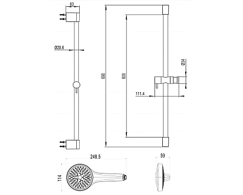 Купить Душевой гарнитур Villeroy & Boch Embrace TVS1086000261 в магазине сантехники Santeh-Crystal.ru