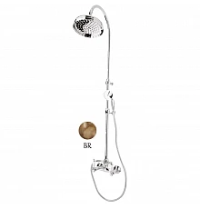 Душевая колонная со смесителем, верхним и ручным душем бронза, ручки Swarovski Cezares Diamond DIAMOND-CD-02-Sw