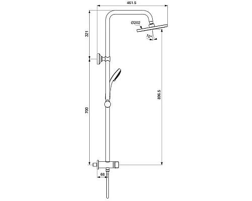 Заказать Душевая стойка 202 мм Vidima Balance BA273AA в магазине сантехники Santeh-Crystal.ru
