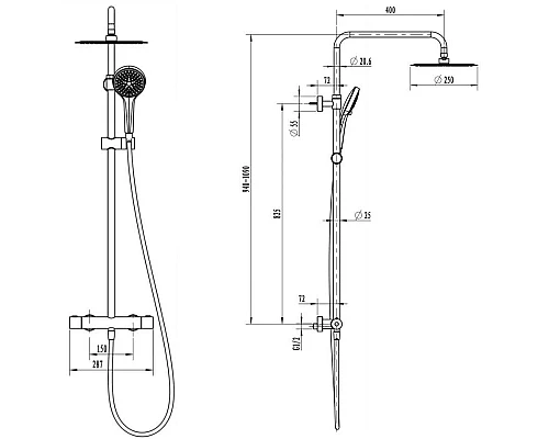 Приобрести Душевая система 250 мм Villeroy & Boch Embrace Plus TVS1082500361 в магазине сантехники Santeh-Crystal.ru