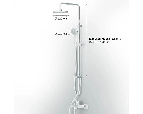 Купить Душевая стойка 220 мм AM.PM X-Joy F43885A14 в магазине сантехники Santeh-Crystal.ru